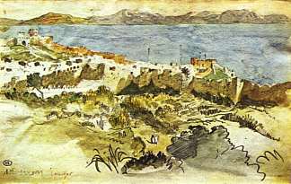 摩洛哥丹吉尔湾 Bay of Tangier in Morocco，欧仁·德拉克罗瓦