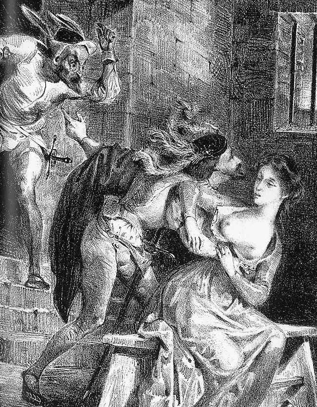 浮士德将玛格丽特从监狱中救出 Faust rescues Marguerite from her prison (1828)，欧仁·德拉克罗瓦