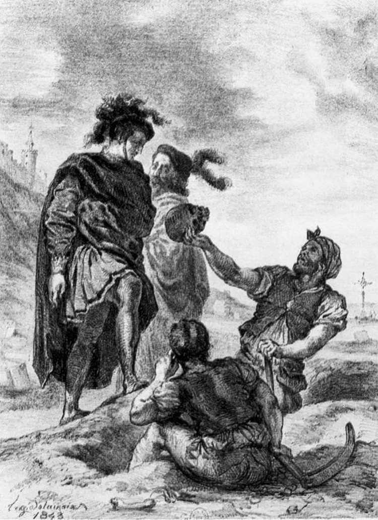 掘墓人之前的哈姆雷特和霍雷肖 Hamlet and Horatio before the Grave Diggers (1843)，欧仁·德拉克罗瓦