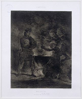 麦克白与女巫 Macbeth and the Witches (1825)，欧仁·德拉克罗瓦