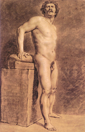 男学院人物 Male Academy Figure (1821)，欧仁·德拉克罗瓦