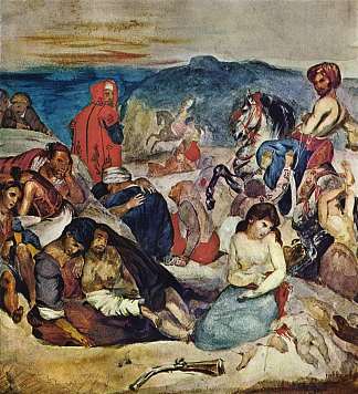 希俄斯大屠杀（研究） Massacre of Chios (Study) (c.1820)，欧仁·德拉克罗瓦