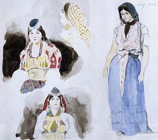 摩洛哥 女子 Moroccan Women (1832)，欧仁·德拉克罗瓦