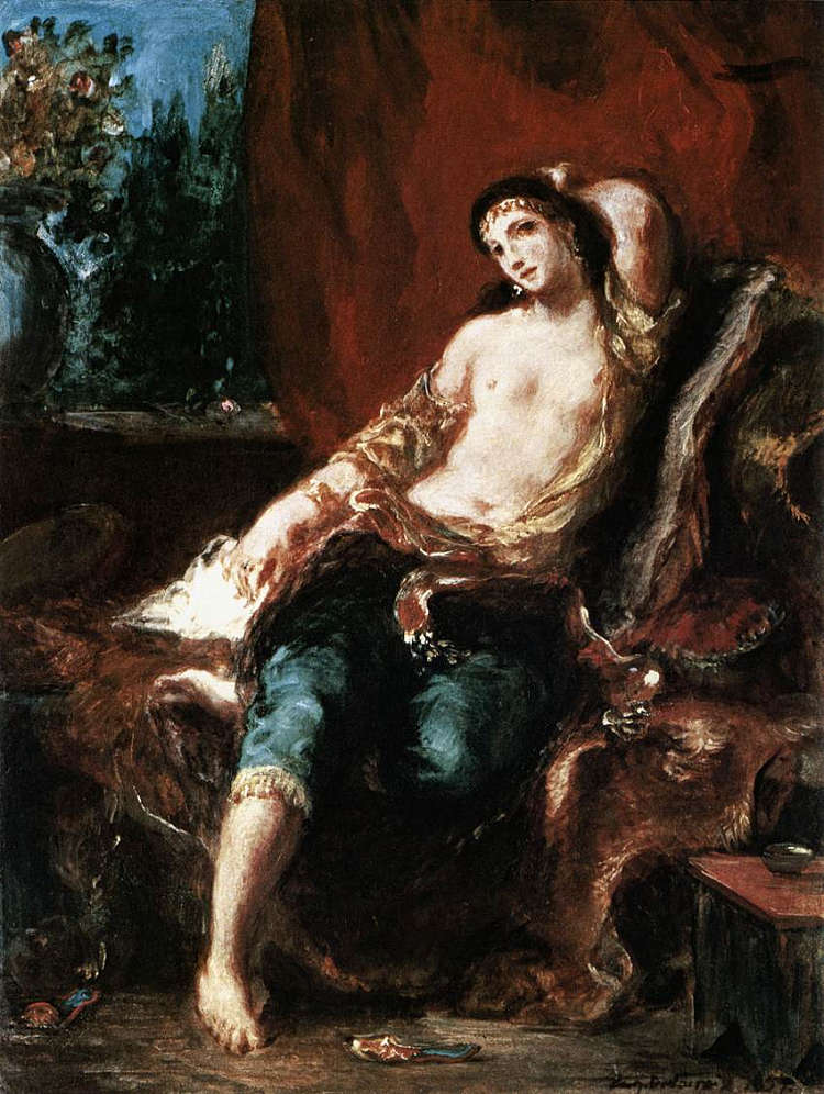 宫女 Odalisque (1857)，欧仁·德拉克罗瓦