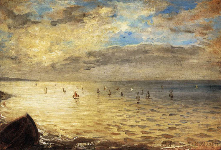 从迪耶普高处眺望的大海 The Sea Viewed from the Heights of Dieppe (1852)，欧仁·德拉克罗瓦