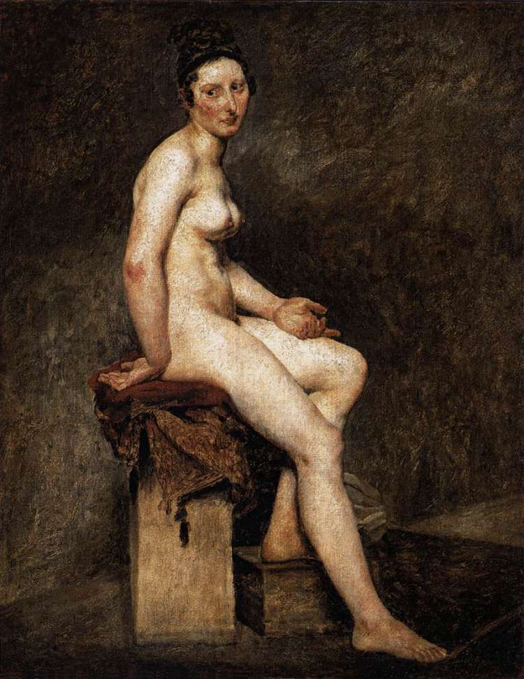 坐着的裸体，玫瑰小姐 Seated Nude, Mademoiselle Rose (1820 - 1824)，欧仁·德拉克罗瓦