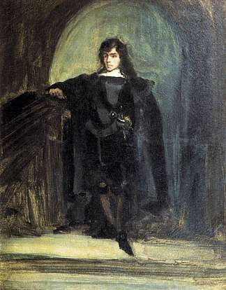 哈姆雷特的自画像 Self-portrait as Hamlet (1821)，欧仁·德拉克罗瓦