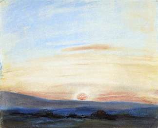 研究天空，夕阳 Study of Sky, Setting Sun (1849)，欧仁·德拉克罗瓦