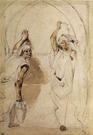 井边的两个女人 Two Women at the Well (1832)，欧仁·德拉克罗瓦