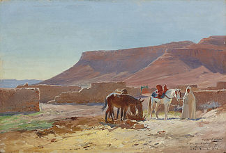 埃迪斯沙漠中的人物 Figures in the Desert at Eddis，欧仁·吉拉尔代