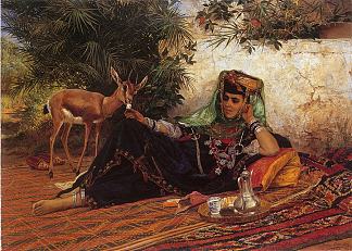 驯服的瞪羚（la Gazelle apprivoisée） The Tame Gazelle (la Gazelle Apprivoisée) (1879)，欧仁·吉拉尔代