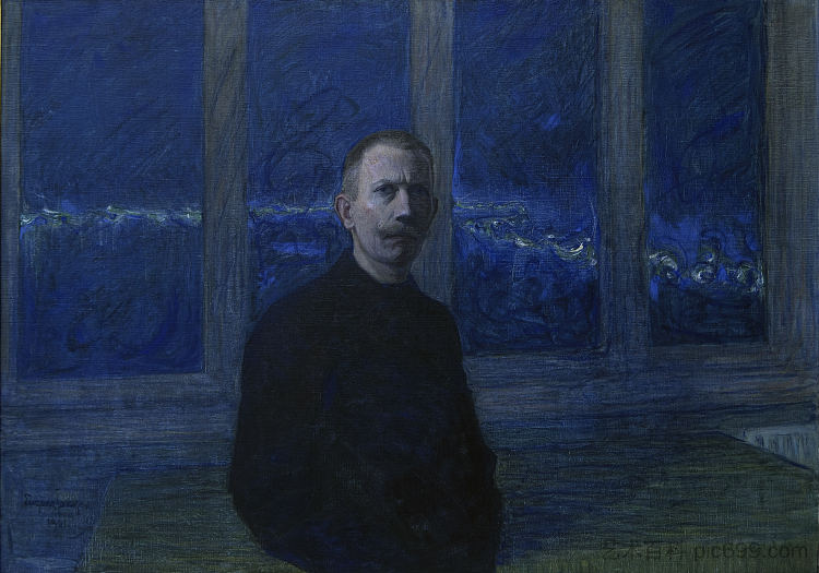 自画像 Self Portrait (1910)，欧仁·扬松