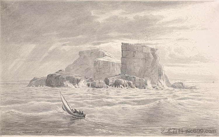 波特兰附近的劳伦斯岛 Lawrence Island near Portland (1858),约翰·约瑟夫·尤金·冯·盖拉德