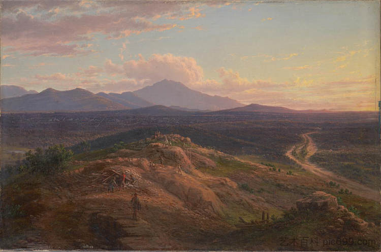 来自普莱森特溪的兰吉山 Mount Langi from Pleasant Creek (1871),约翰·约瑟夫·尤金·冯·盖拉德