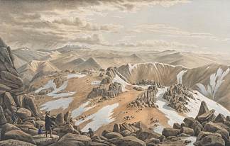 从科修斯科山顶部的东北视图 North east view from the top of Mt Kosciusko (1866)，约翰·约瑟夫·尤金·冯·盖拉德