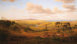 吉朗景观 View of Geelong (1856)，约翰·约瑟夫·尤金·冯·盖拉德