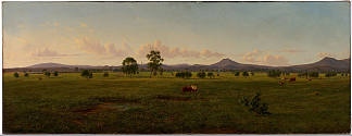 吉普斯兰阿尔卑斯山的景色，从埃文河上的灌木丛公园 View of the Gippsland Alps, from Bushy Park on the River Avon (1861)，约翰·约瑟夫·尤金·冯·盖拉德