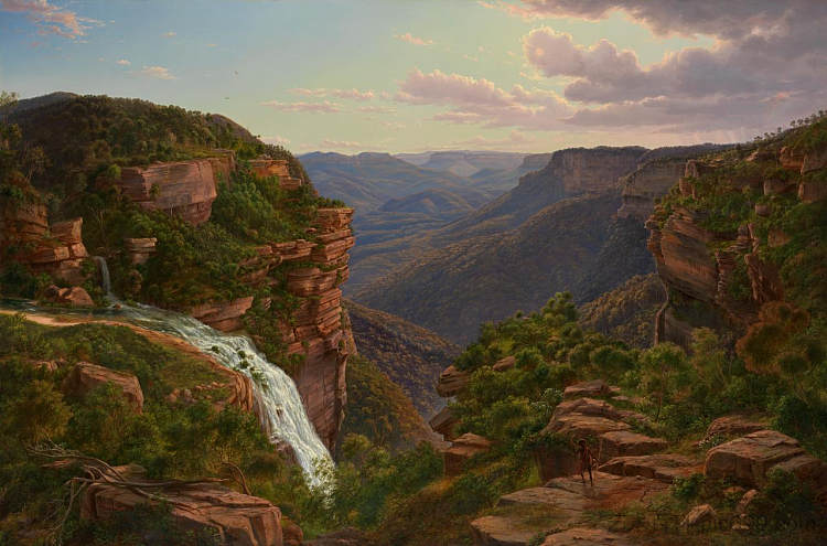 Weatherboard Creek Falls, Jamieson's Valley, New South Wales Weatherboard Creek Falls, Jamieson's Valley, New South Wales (1862),约翰·约瑟夫·尤金·冯·盖拉德