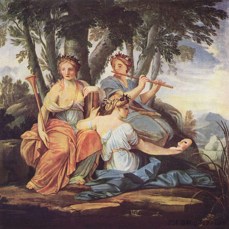 克里奥、尤特佩和塔利亚 Clio, Euterpe and Thalia (c.1640 - c.1645),厄斯塔什·勒·叙厄尔