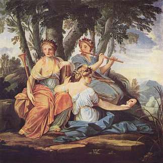 克里奥、尤特佩和塔利亚 Clio, Euterpe and Thalia (c.1640 – c.1645)，厄斯塔什·勒·叙厄尔