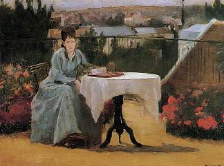 下午茶（又名露台） Afternoon Tea (aka On the Terrace) (1875)，伊娃冈萨雷斯