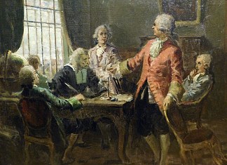 德国的罗蒙诺索夫。科学辩论。 Lomonosov in Germany. The scientific Debate. (1900)，尤金兰塞雷