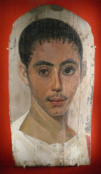 一只眼睛被手术切开的青年肖像 Portrait of a Youth with a Surgical Cut in One Eye，法尤姆肖像