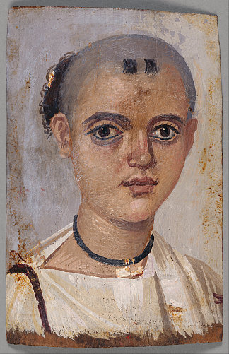 一个男孩的木乃伊肖像 Mummy Portrait of a Boy (200)，法尤姆肖像