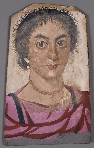 一个年轻女子的木乃伊肖像 Mummy Portrait of a Young Woman (200)，法尤姆肖像