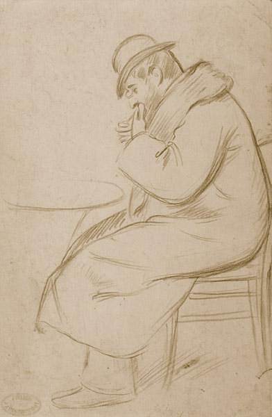 男人坐着的形象 Figure of man sitting，费德里科·萨多梅内加