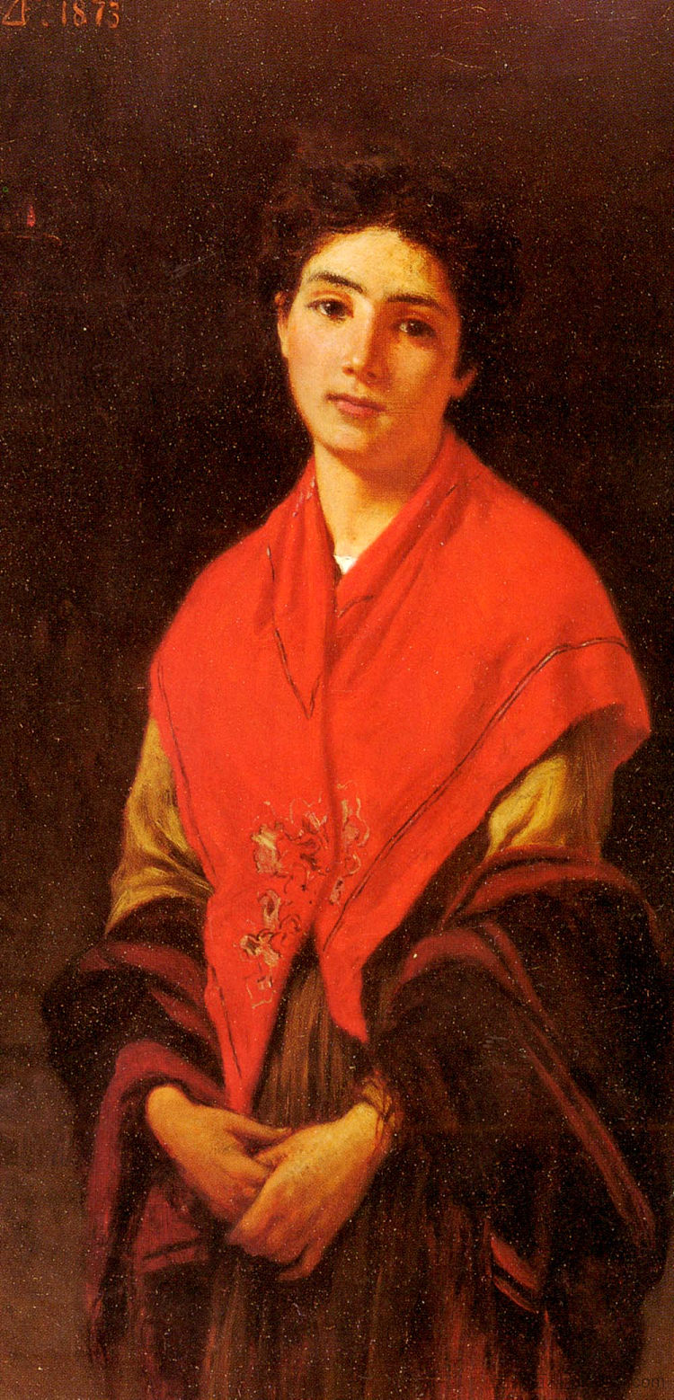 红衣女郎 Lady in Red (1873)，费德里科·萨多梅内加