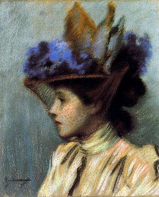 戴帽子的女士 Lady with a hat (1895)，费德里科·萨多梅内加