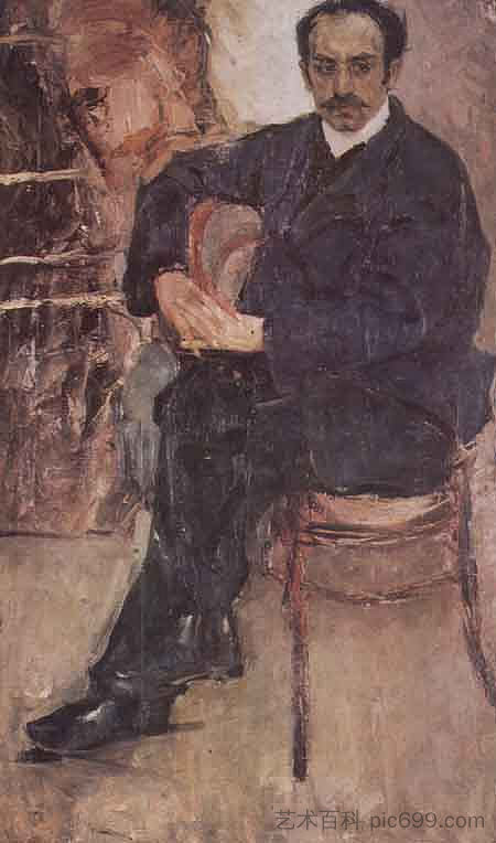 亚美尼亚艺术家V. Akhikyan的肖像 Portrait of An Armenian Artist V. Akhikyan (1908)，克雷切夫茨基