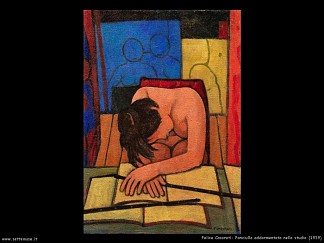 睡着的女孩在书房 Fanciulla addormentata nello studio (1959)，费利切·卡索拉蒂