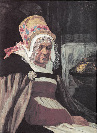 来自安特卫普的老妇人的头 Head of old woman from Antwerp (1873)，费利西安·普斯