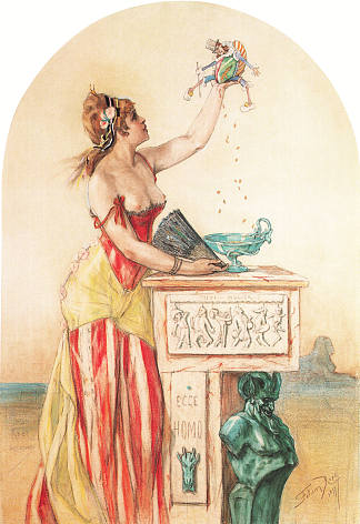 淑女与木偶 Lady with Puppet (1877)，费利西安·普斯