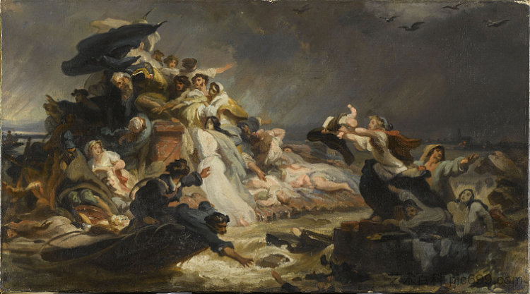 卢瓦尔河的洪水泛滥 The flooded of the Loire,费利克斯·路易斯·鲁利耶