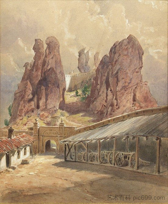 贝洛格拉奇克要塞的院子 The Yard of the Belogradchik Fortress (1885; Bulgaria  )，菲利克斯·菲利普·卡尼茨