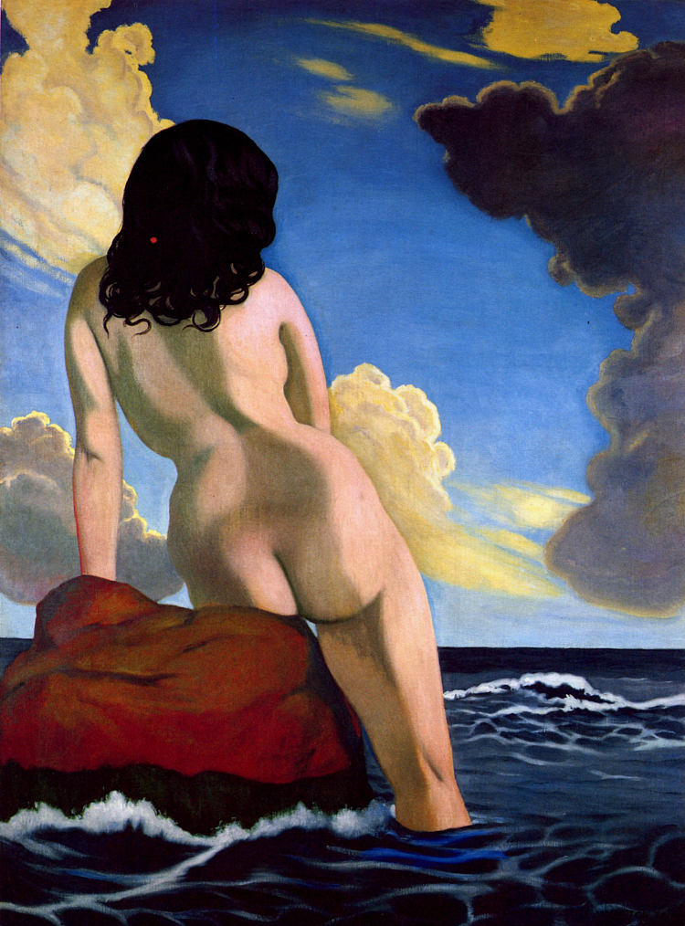 浴，暴风雨的天空 Bather, stormy sky (1916)，费利克斯·瓦洛顿