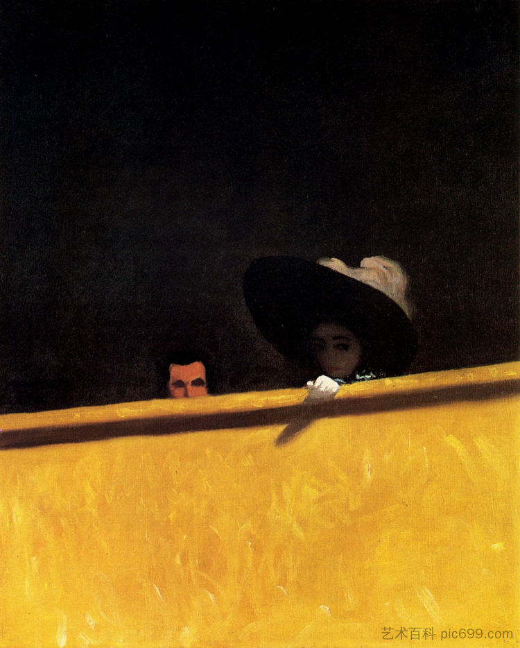 剧院的包厢座位,绅士和女士 Box Seats at the Theater, the Gentleman and the Lady (1909),费利克斯·瓦洛顿