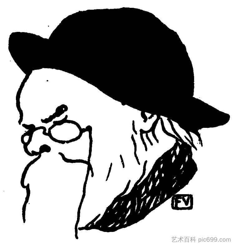 法国诗人保罗·韦尔莱恩(Paul Verlaine)出自《面具之书》 French poet Paul Verlaine from Le Livre des masques (1896),费利克斯·瓦洛顿