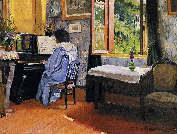 钢琴上的女士 Lady at the Piano (1904)，费利克斯·瓦洛顿