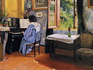 钢琴上的女士 Lady at the Piano (1904)，费利克斯·瓦洛顿