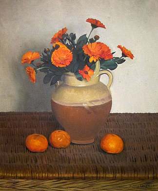 万寿菊和橘子 Marigolds and Tangerines (1924)，费利克斯·瓦洛顿