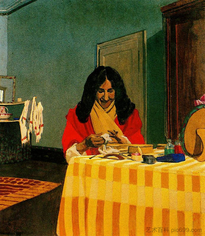 费利克斯·瓦洛顿女士 Mme. Felix Vallotton (1899),费利克斯·瓦洛顿
