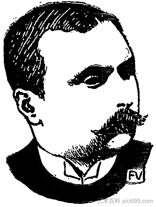 丹麦作家彼得·南森的肖像 Portrait of Danish writer Peter Nansen (1897)，费利克斯·瓦洛顿