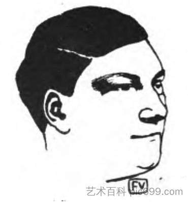 法国作家于格斯·雷贝尔的肖像 Portrait of French writer Hugues Rebell (1898)，费利克斯·瓦洛顿