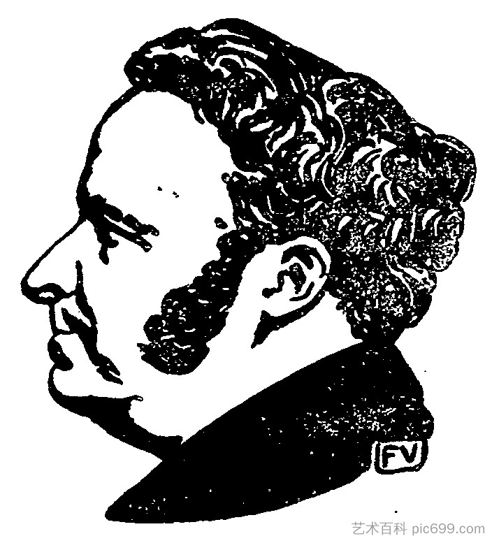 法国作家司汤达的肖像 Portrait of French writer Stendhal (1897)，费利克斯·瓦洛顿