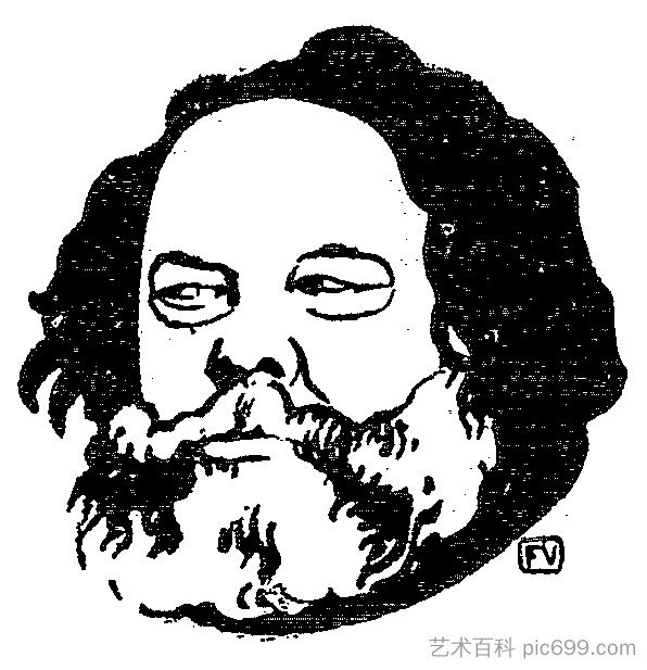 俄罗斯无政府主义者和哲学家米哈伊尔·巴枯宁 Russian anarchist and philosopher Mikhail Bakunin (1895)，费利克斯·瓦洛顿