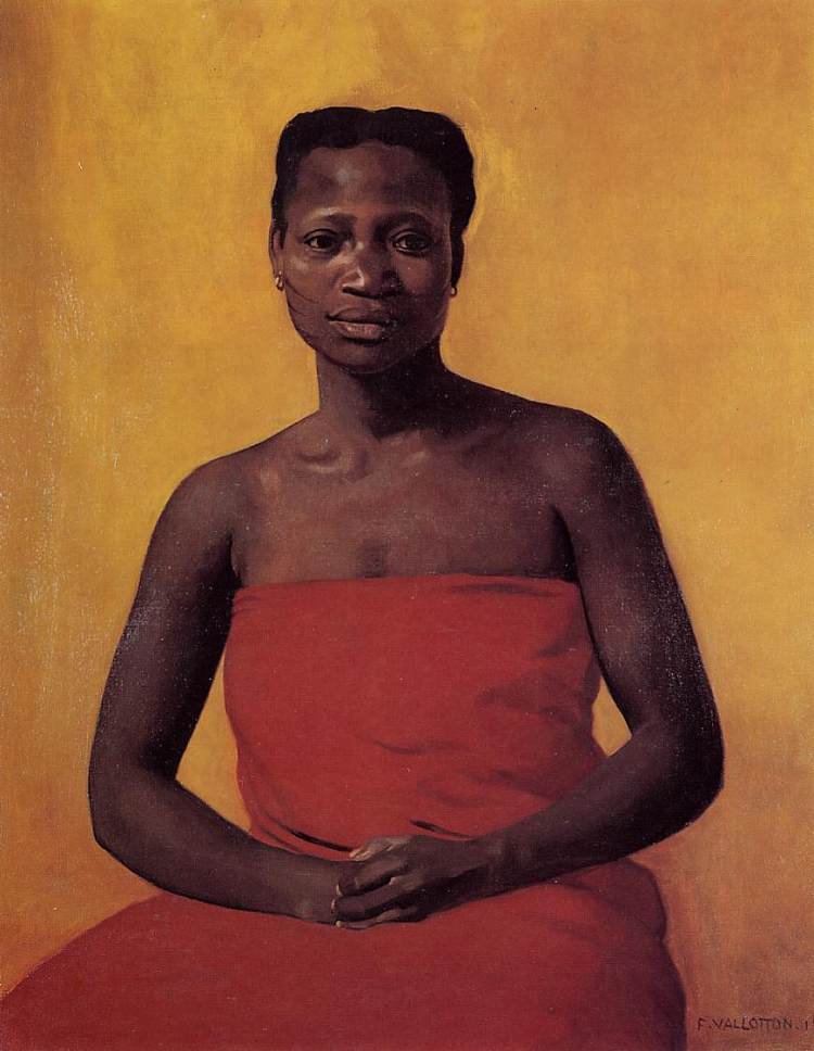 坐着的黑人妇女，前视图 Seated Black Woman, Front View (1911)，费利克斯·瓦洛顿